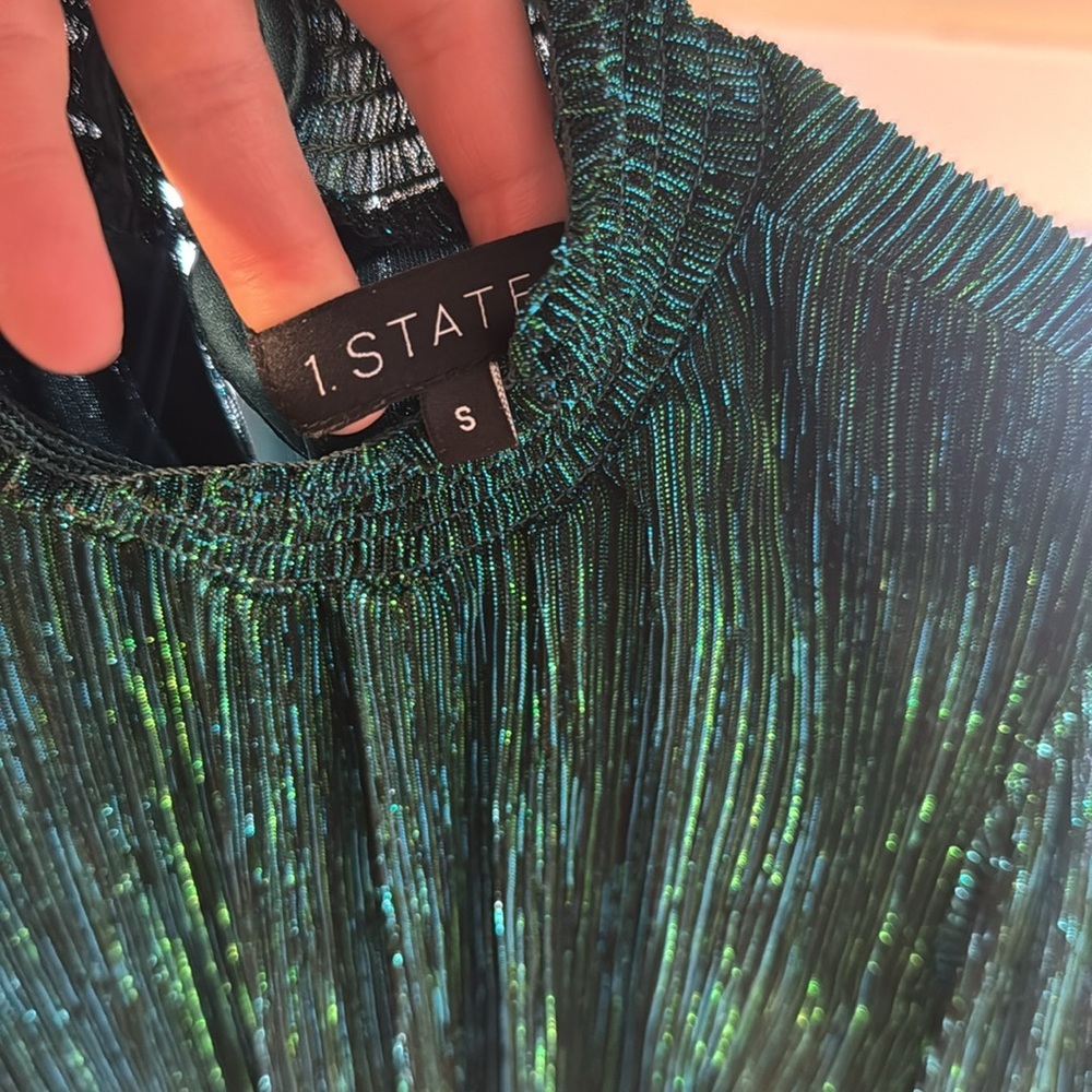 1. State Green Ruffle Dress - Picture 4 of 6